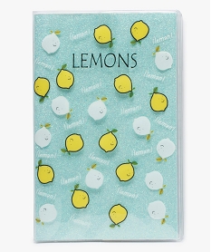 GEMO Carnet petit format à couverture pailletée et citrons Jaune