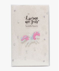 GEMO Carnet pailleté avec couverture imprimée licorne Rose