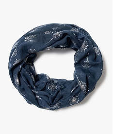 GEMO Foulard femme forme snood contenant du polyester recyclé Bleu