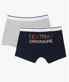 GEMO Boxer garçon avec inscriptions contenant du coton bio (lot de 2) Multicolore