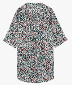 chemise de nuit femme imprimee forme liquette imprime nuisettes chemises de nuitA632301_4