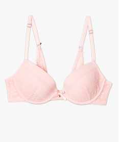 soutien-gorge femme push-up a bonnets paddes en dentelle roseA651901_4