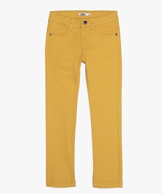 GEMO Pantalon garçon 5 poches twill stretch Jaune