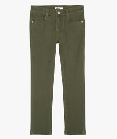 pantalon garcon coupe skinny en toile extensible vert pantalonsA664001_1