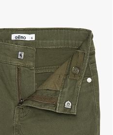 pantalon garcon coupe skinny en toile extensible vert pantalonsA664001_2