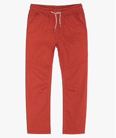 pantalon garcon avec taille elastiquee et surpiqures rouge pantalonsA664301_1
