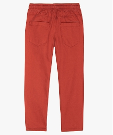 pantalon garcon avec taille elastiquee et surpiqures rouge pantalonsA664301_2