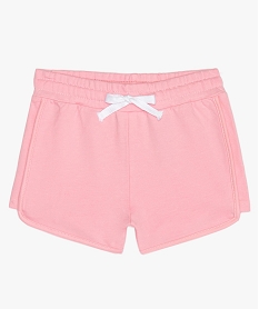 GEMO Short fille en coton uni à taille élastiquée Rose