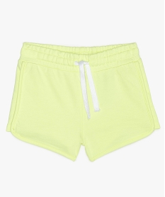 GEMO Short fille en coton uni à taille élastiquée Jaune