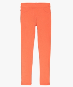 pantalon fille a taille elastique en maille extensible orangeA706701_1