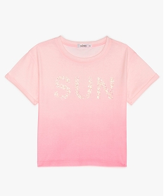 tee-shirt fille tie and dye court et ample roseA714701_1