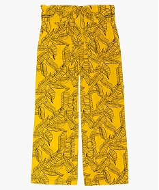 GEMO Pantalon fille large et fluide à motifs Jaune