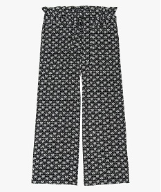 GEMO Pantalon fille large et fluide à motifs Noir