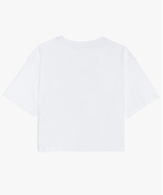 tee-shirt fille large et court a imprime fantaisie blanc tee-shirtsA733501_2