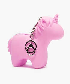 GEMO Porte-monnaie fille 2-en-1 avec porte-clés licorne Rose