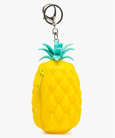 GEMO Porte-monnaie fille 2-en-1 avec porte-clés ananas Jaune