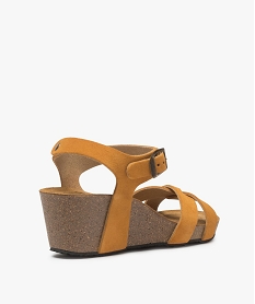 sandales femme unies a talon compense jaune standard sandales a talonA784401_4