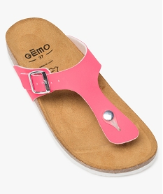 sandales femme fluo a entre-doigt et semelle bicolore rose sandales plates et nu-piedsA790901_4