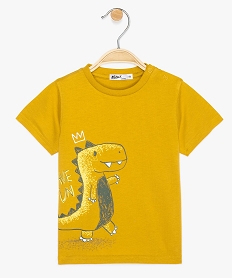 tee-shirt bebe garcon imprime et brode en coton bio jaune tee-shirts manches courtesA800301_1