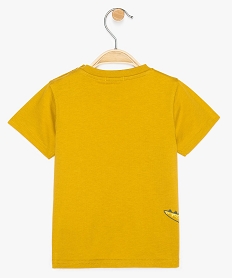 tee-shirt bebe garcon imprime et brode en coton bio jaune tee-shirts manches courtesA800301_2