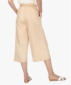 pantacourt femme ample et fluide beige pantalonsA861301_3