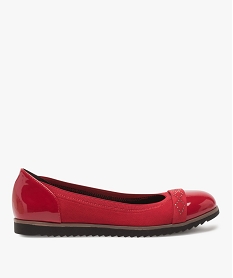 GEMO Ballerines femme à bout verni et semelle crantée rouge standard