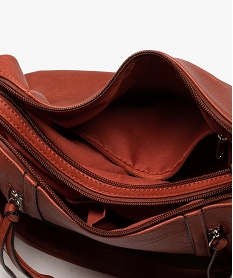 sac femme forme besace avec zips decoratifs orange standardA959801_3