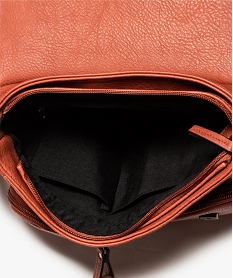 sac femme avec rabat zippe orangeA961601_3