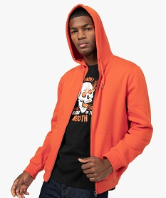 GEMO Sweat homme à capuche contenant du coton bio Orange