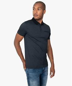 polo homme a manches courtes a fines rayures noirA979801_1