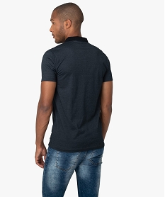 polo homme a manches courtes a fines rayures noirA979801_3