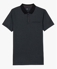 polo homme a manches courtes a fines rayures noirA979801_4