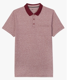 polo homme a manches courtes a fines rayures rougeA979901_4