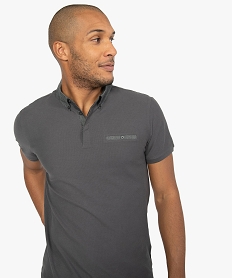 polo homme avec col chemise contrastant grisA980401_2