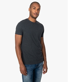 GEMO Tee-shirt homme regular à manches courtes en coton bio Gris