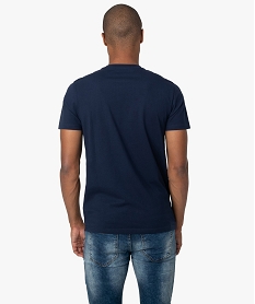 tee-shirt homme regular a manches courtes en coton bio bleuA985501_3