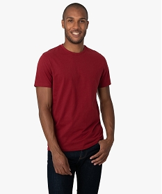 GEMO Tee-shirt homme regular à manches courtes en coton bio Rouge