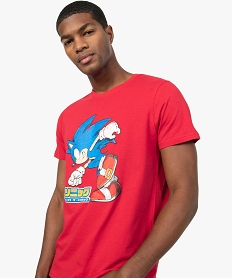 GEMO Tee-shirt homme avec motif coloré – Sonic Rouge