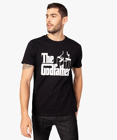 tee-shirt homme a manches courtes avec large motif - the godfather noirA988101_1