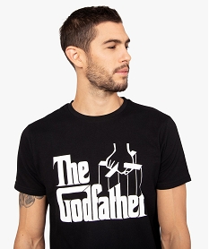 tee-shirt homme a manches courtes avec large motif - the godfather noirA988101_2