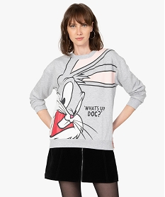 GEMO Sweat femme imprimé toons XXL - Looney Tunes Gris