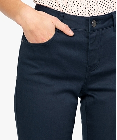 pantalon femme coupe slim en toile extensible bleuA994401_2