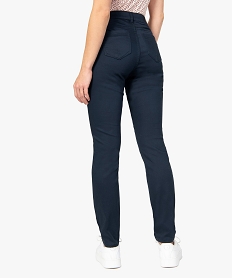 pantalon femme coupe slim en toile extensible bleu pantalonsA994401_3