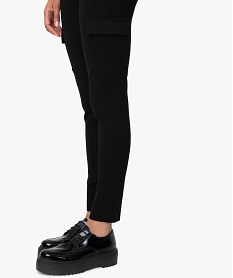 pantalon femme en maille milano a poches laterales noirB011701_2
