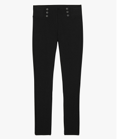 pantalon femme en maille milano a faux boutons noir pantalonsB011901_4