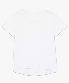 tee-shirt femme a manches courtes avec dos plus long blancB024601_4