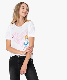 GEMO Tee-shirt femme large avec imprimé XXL - Disney Blanc