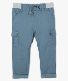 pantalon coupe cargo double avec taille elastique bebe garcon bleuB041001_1