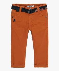 GEMO Pantalon bébé garçon avec ceinture amovible – Lulu Castagnette Orange