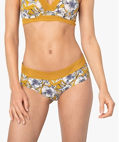 GEMO Shorty femme à motifs fleuris et dentelle Imprimé